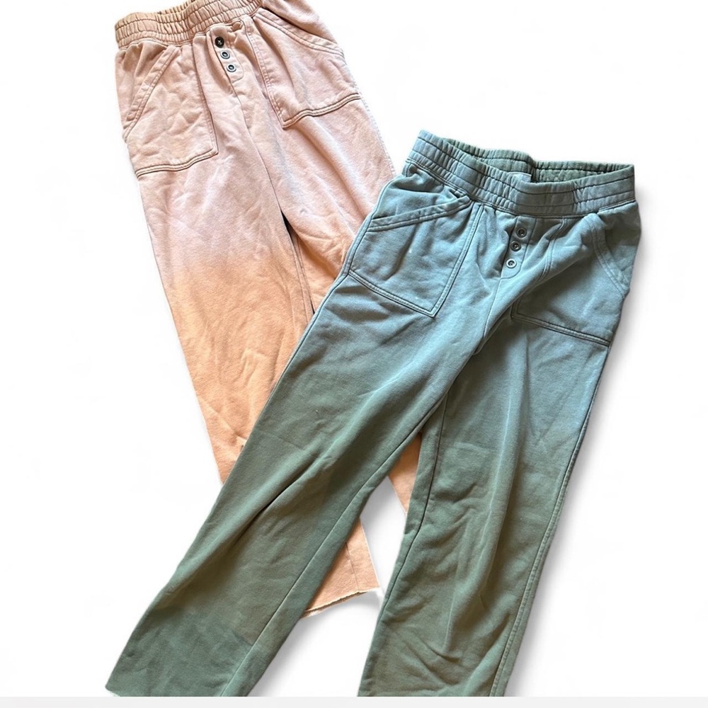 Urban Outfitters green and orange ombre cotton dyed wide leg sweatpants bundle - Picture 4 of 4